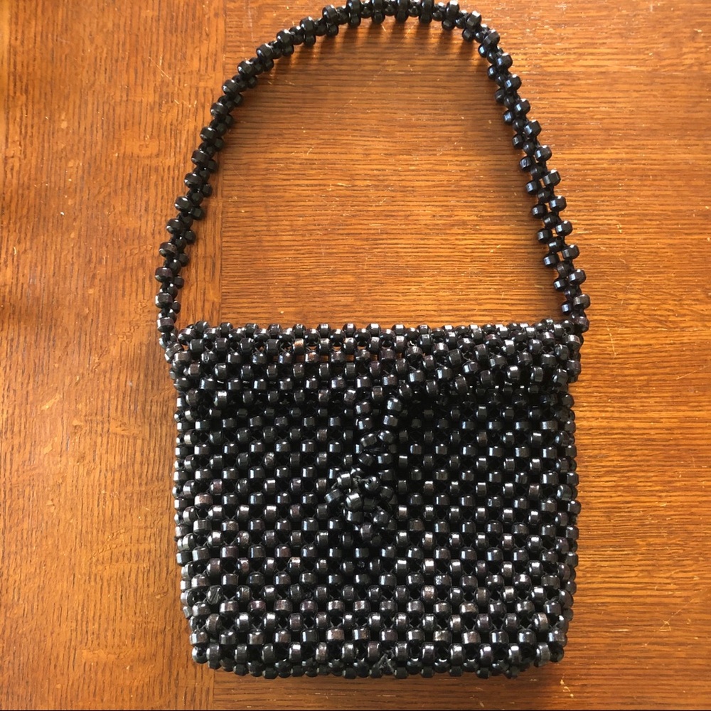 Vintage Black Beaded Purse
